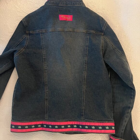Designer jean jacket with rhinestone buttons by Molly B for any occasion! - Picture 5 of 5